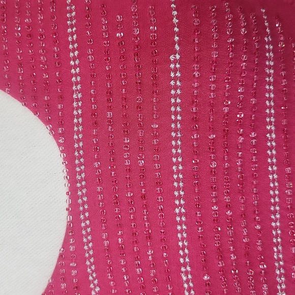 SOMA Hot Pink Rayon from Bamboo Beaded Embroidered Sundress Cover-up - Picture 4 of 10